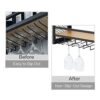 7RiversART 3-Tier New & Improved Wall Mounted Wine Rack Anti-Rust Durable Space Saving Multifunctional Storage with Glass Holder Wood Shelf