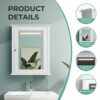HIGEINE Bathroom Wall Cabinet with Mirror, Mirrored Wall Storage Cabinet，Mirrored Medicine Cabinet,Defogger LED Mirror Bathroom Storage