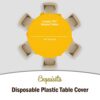 6-Pack Premium Plastic Tablecloth 84in. Round Plastic Table Cover - Yellow
