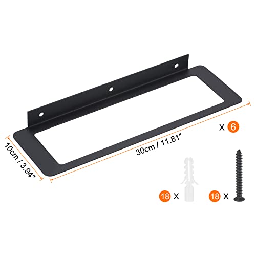 METALLIXITY Wine Rack Wall Mounted, 6pcs Iron Wine Bottle Holder, Liquor Bottle Display Shelf for Kitchen Pantry Bar Wine Cellar, Black