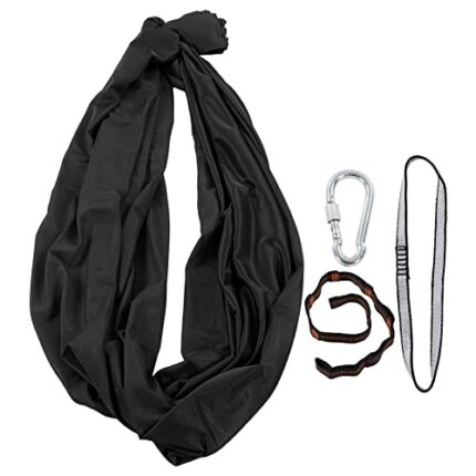 Zerodis Camping Hammock, Kids Portable Stretch Hammock Single Accessories for Outdoor, Indoor(Black 1 * 2.8m)