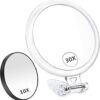 B Beauty Planet Hand Mirror,Double-Sided 1X/30X Magnifying Foldable Makeup Mirror,with 10X Magnifying Suction Mirror Set,5 IN &3.5 IN Kit, Table