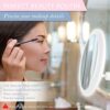 15x Magnifying Mirror with Light & Tweezers - Lighted Makeup Mirror with Strong Magnification for Precise Makeup, Plucking, Lighted Magnified Mir