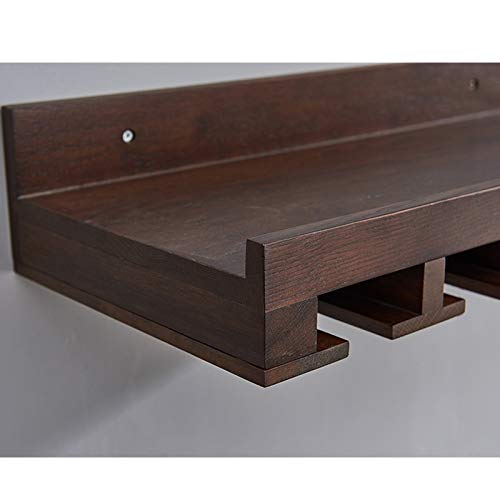 Wall Mount The Wine Glass Hanging Rack Kitchen or dininghanging Wine Shelf Timber Frame Walnut color23.6x10.6x4.7inches Decorative wine rack