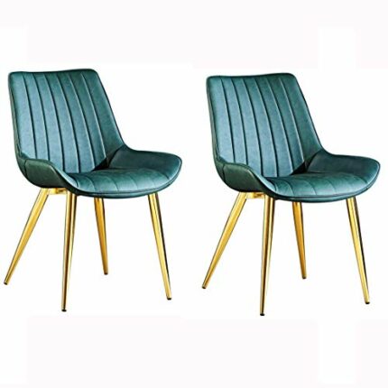 dining chair Kitchen Dining Room Furniture Chairs Dining Chairs Set Of 2 PU Leather Seat With Metal Legs And Backrest Living Room Reception Chair