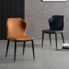 dining chair Kitchen Dining Room Furniture Chairs Modern Leather Dining Chair Water Proof Leather Side Chair With Metal Legs Living Room Bedroom