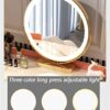 baceyiove Dressing Table,Dressing Table with LED Lights Mirror White/PinkModern Bedroom Furniture Dressing TableDressing Table,with Mirror and St