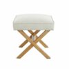 Amazon Brand - Rivet Mid-Century Modern X Stool Ottoman Chair, 50.8 cm W, Ivory