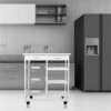 FGHOEV 4 Tier Storage Trolley Cart Kitchen Organizer Bathroom Movable Storage Shelf Wheels Household Stand Holder Furniture