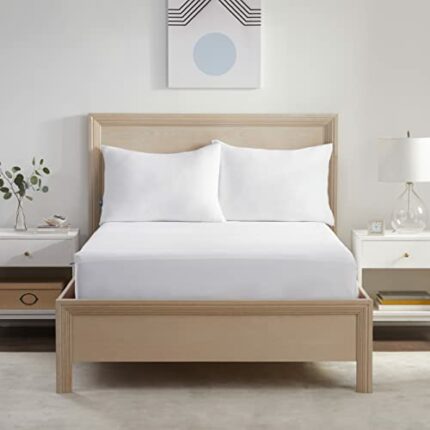 Serta Power Chill Queen Size Waterproof Mattress Cover, Soft and Breathable Cooling Mattress Protector, 15" Elastic Deep Pocket for Secure Fit, W