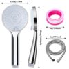 Shower Head with Hose Set, Universal Stainless Steel Shower Hose and Head 2m, Replacement Metal Shower Pipe Cable, High Pressure Shower Head with