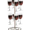 GeLive Flight Server Stand Wine Glasses Display Holder Tree Stemware Rack Hanger Organizer for Wine Tasting Party Bar Decoration Bronze