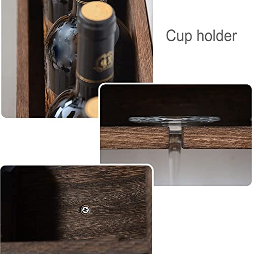 Wall Mounted Wine Rack Cabinet Wood , Rustic Wine Storage Rack Floating Wine Shelf Organizer Hanging Stemware Racks for Bars,Restaurants,Kitchens