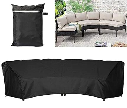 COOSOO Garden Furniture Covers Outdoor Sectional Curved Sofa Protector Covers waterproof for Half-Moon Couch Sets Sofa Furniture Cover Dustproof