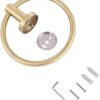 RAKUTE Gold Stainless Steel Towel Holder, Bathroom Wall Mounted Round Towel Rings, Towel Rack, Kitchen Storage Accessories Bathroom Ring