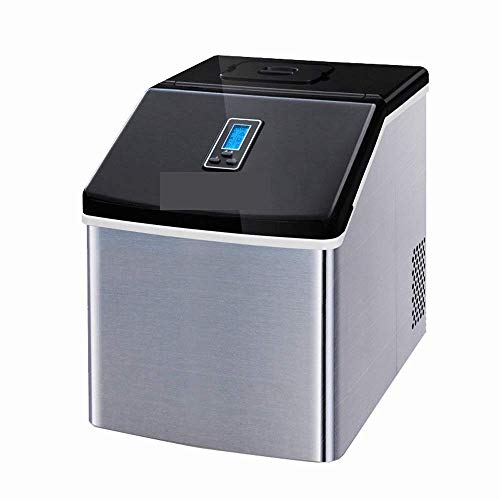 JJZXD Portable Electric Clear Ice Maker Machine Stainless Steel Countertop Ice Making Machine Real Clear Ice Cubes, Actual Ice, Crystal clear ice