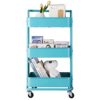 UXZDX 3-Tier Kitchen Storage Carts Wheels Trolley Bathroom Storage Organization Cart With Wheels Storage Shelves