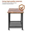 Ejoyous Industrial Nightstand Coffee Table, Modern Square End Table Coffee Table with Storage Grid Sturdy Wrought Iron Side Table for Bedroom Liv
