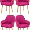 dining chair Dining Chairs Set - Corner Kitchen Counter Chairs, Dining and Kitchen Side Chair with Wood Legs Accent Chair Backrest Armchair for L