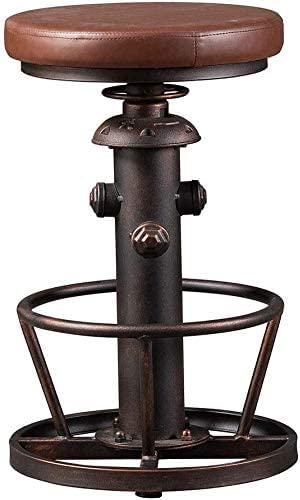 Vintage Bar Stools Fire Hydrant Design Swivel PU Seat 24-30inch Counter Height Adjustable Industrial Kitchen Island Stool Retro Dining Chair Farm