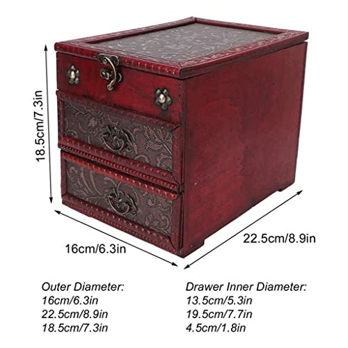 MIAOHY Little Treasure Chest Box Retro Treasure Chest Box with for Living Room for Bedroom for Study