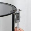 Artloge Glass Round Side Table Small: 2 Tiers Modern Accent Tables Circle Diameter 50cm Slim Bedside Tables Gray Tinted Tempered Glass Top with B