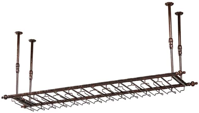 EMISOO style hanging wine glass rack, bar creative wine rack, home upside down goblet rack, bar wine rack decoration (Color : Brown, Size : 80 *