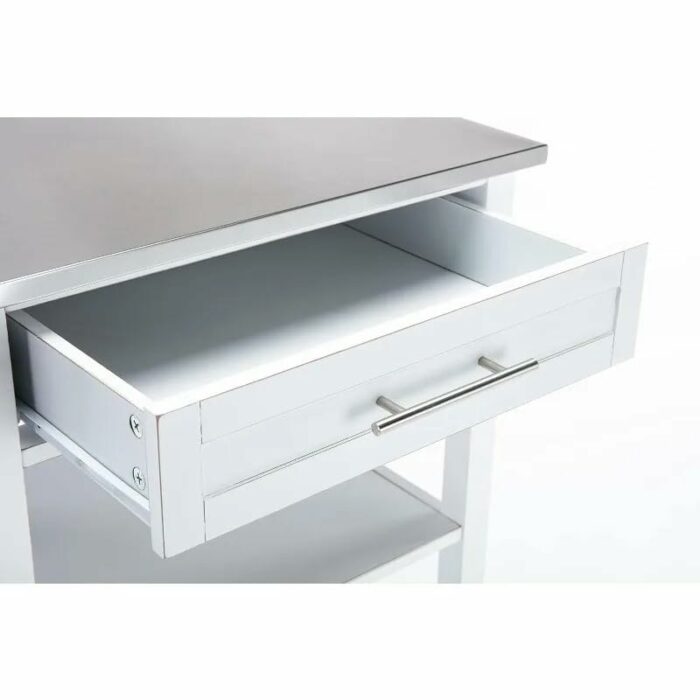 JJZXD Kitchen Cart With Stainless Steel Top, Rolling Cart