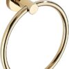 RAKUTE All Copper Towel Ring, Towel Rack, Towel Hanging Towel Rail, Light Luxury Round Bathroom Hand Towel Holder Bathroom Ring