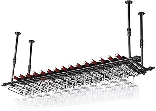 OUSIKA Wine Racks,Wine Lovers/Wall Mount Wine Rack Hanging Wine Holder Wall Mounted Wine Bottle Rack Water Pipe Style Iron Hanging Wine Glass Rac