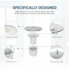 Rubigo Shower Drain Cover - Shower Waste Trap Cover for 90mm/115mm Shower Plughole Cover - Shower Trap Cover Replacement for Shower Drain Outlet