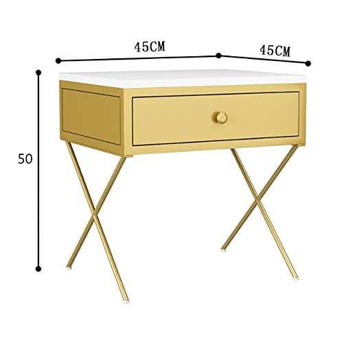JYDQM Iron Casting Golden Nightstand Coffee End Bedside Table Home Furniture Nightstands Cabinet Cupboard Living Room