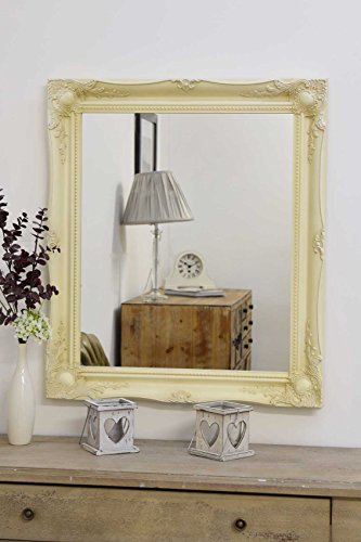 FRAMES BY POST 30" X 26" (66cmx76cm) Large Ivory/Cream Classic Frame Antique Design Ornate Shabby Chic Over Mantle Big Wall Mirror, 76 x 66