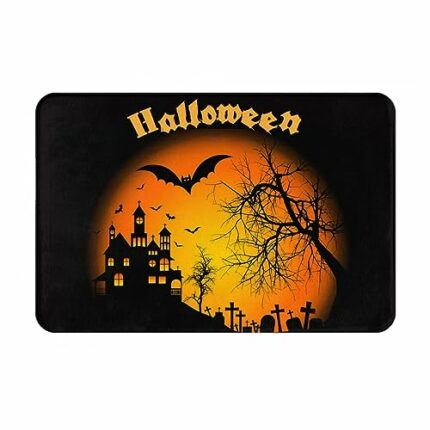 Halloween Door Mat Outdoor Rug Funny Pumpkin Doormat Farmhouse Decor Home Kitchen Floor Front Door Mats 23.6 x 15.7 Inch