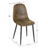 Homy Casa Set of 4 Dining Chairs Soft Chairs and Backrest Kitchen Chairs with Solid Metal Legs for Living Room Lounge Home Brown