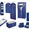 WENKO Underbed Cabinet air-Permeable, Polypropylene, Blue, 45 x 105 x 15 cm