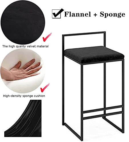 RTYHN Breakfast Barstools Set of 2 Modern Bar Stool Counter Height Bar Stool Black Upholstered Barstool Seat Height 25.6inch the load capacity 15