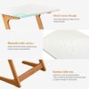 Zoopolyn Tv Tray Table Bamboo Tv Dinner Table Z Shaped end Table for Sofa Couch Laptop Living Room Bedroom White