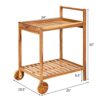 ZCMEB 2-Tier Rolling Kitchen Trolley Cart Dining Serving Cart Outdoor W/Wheels With Solid Wood Countertop And Spice Rack