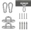 YIHATA Hammock Hanging Kit with Carabiner, Heavy Duty Hammock Fixings Pad Eye Plate with Screw Bolts, 304 Stainless Steel Ceiling Hammock Hooks f
