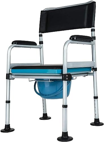 El Anciano Comfortable Chair, Toilet Chair, Shower Bench, Pregnancy Bath Stool with Ultra Premium Height Adjustable for Elderly, Handicapped
