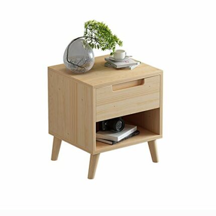 N/A Nordic Minimalist Bedside Table, Minimalist Bedroom Solid Wood Storage Cabinet