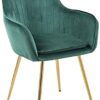Leisure Dining Chairs Flannel Backrest Metal Legs for Study Living Room Restaurant Hotel (Color : Stlye 6)