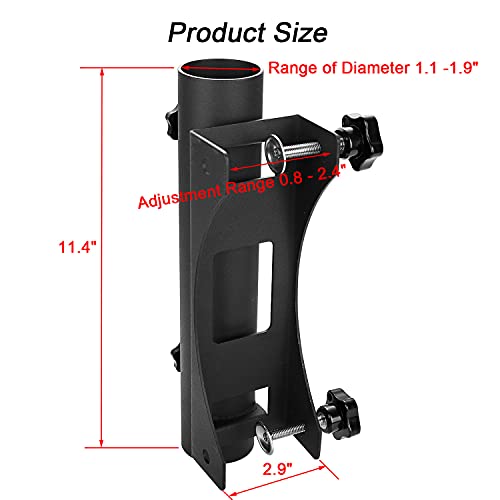 VANROUG Heavy Duty Balcony Umbrella Holder Clamp Garden Fence Parasol Decking Holding Bracket Stand,Clamping range(0.8"-2.4"),Umbrella Diameter(1