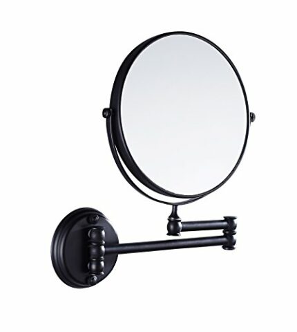 Eridanus Make Up Mirror, Bathroom Mirror with 1X/3X Magnification Two-Sided [361°Swivel Design] Extendable Bathroom Wall Mount Mirror, Black