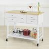 EYHLKM Kitchen Trolley Cart Kitchen Storage Trolley with 5 Drawers and Storage Shelf