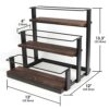 J JACKCUBE DESIGN 3 Tier Syrup Bottle Storage Rack, Rustic Wood and Metal Wire 12 Bottles Compartment Display Organizer Holder Stand for Syrup, W