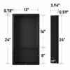 Bernkot Stainless Steel Shower Niche Matte Black 24" X 12" No Tile Needed Wall Niche Rimless Double Recessed Shower Shelves for Bathroom Flush-Mo