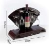 NEOCHY Classical Vintage Solid Wine Rack Decoration, Fan Shaped Wine Rack Wine Shelf Creative Goblet Rack