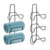 mDesign Wall-Mounted Towel Storage Rack – Hanging Caddy for The Bathroom or Bedroom – Modern Hanging Hooks for Bathroom Storage – Set of 2 – Bras